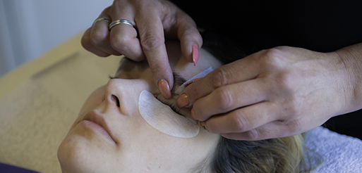 Wimper lifting bij klant